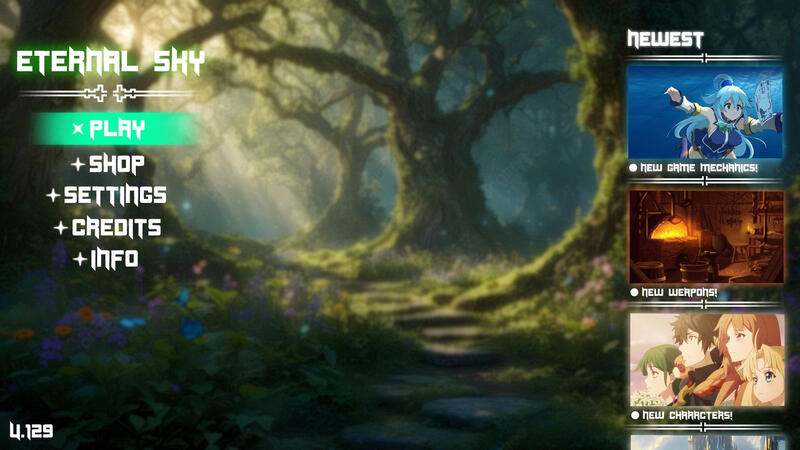 Fantasy themed main menu